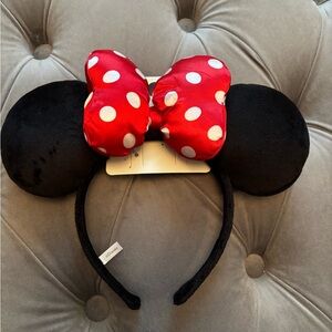 Red Polka Dot Bow Ears Headband